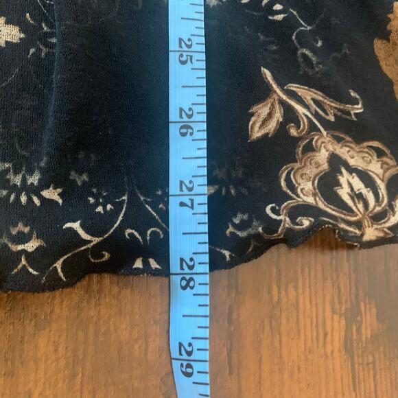 New York City Design Company Black and Brown Floral Sheer Top - Picture 8 of 8